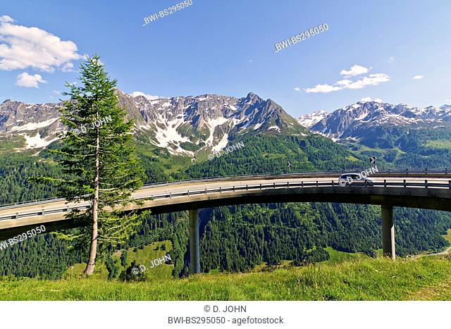 mountain pass road at St Gotthard, Switzerland