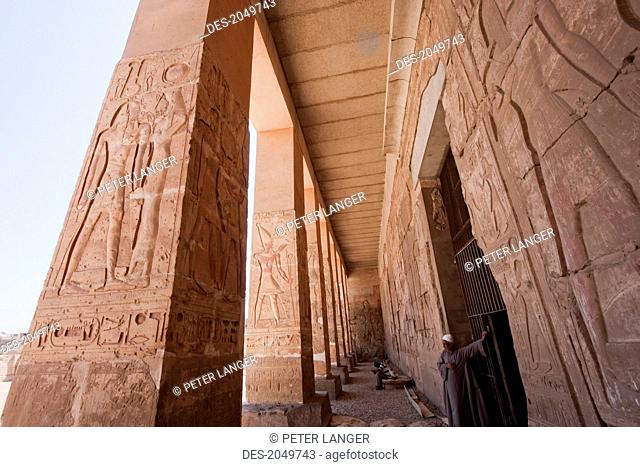 Bas-Reliefs On The Portico Of The Temple Of Seti I, Abydos, Sohag, Egypt