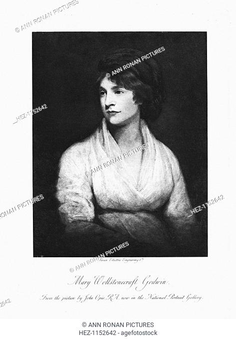 Mary Wollstonecraft, 18th century Anglo-Irish writer and feminist. A writer with radical political views on a range of issues fincluding women's rights