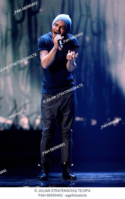 Elnur Huseynov representing Azerbaijan performs during the rehearsal for the grand final of the Eurovision Song Contest 2015 in Vienna, Austria, 22 May 2015