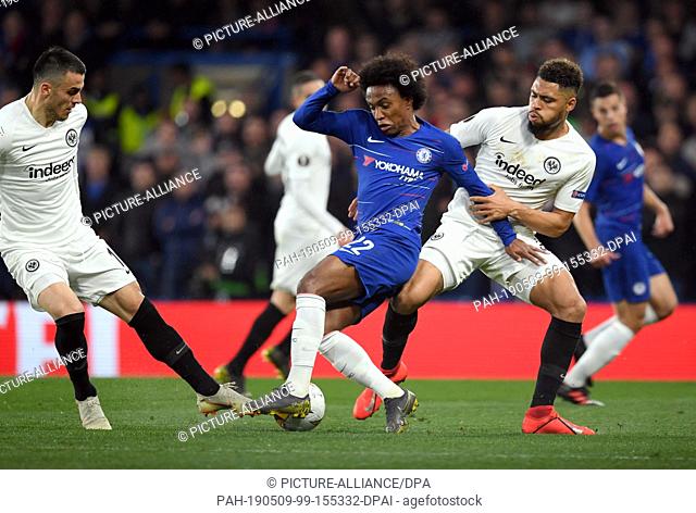 09 May 2019, Great Britain, London: Soccer: Europa League, knockout round, semi-final, return match FC Chelsea - Eintracht Frankfurt at Stamford Bridge Stadium