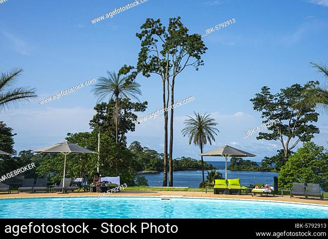 Swimming pool of the Sofitel hotel, Sipopo, Malabo, Bioko, Equatorial Guinea, Africa