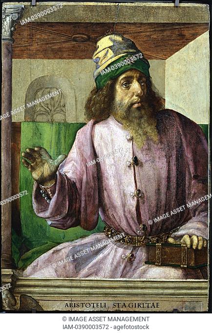 Pedro Berruguete attributed to c 1450-1503/4 and Justus de Gand fl 1473  ARISTOTLE 384-322 BC Greek philosopher and scientist  Louvre, Paris