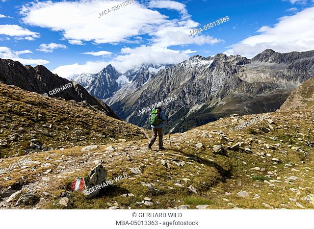 Austria, East Tyrol, Staller Saddle, Hinterbergkofel, Riesenferner Group (mountain)