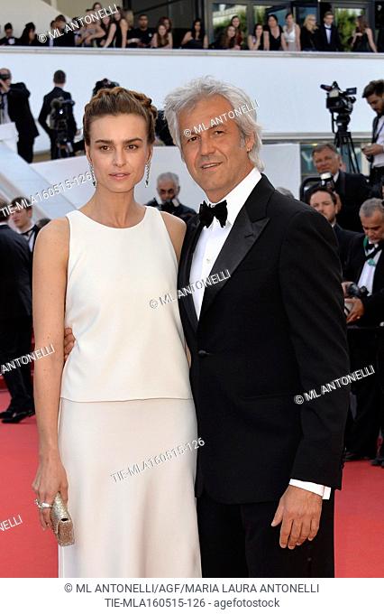 Kasia Smutniak actress, and Domenico Procacci producer 68 Festival de Cannes, red carpet film Mia madre. Cannes. France. 16/05/2015