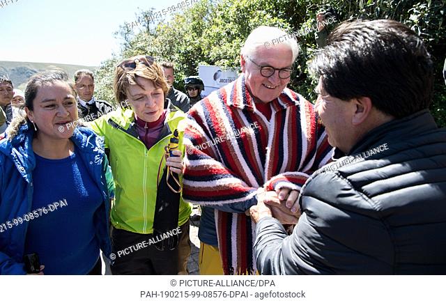 15 February 2019, Ecuador, Antisana: Federal President Frank-Walter Steinmeier and his wife Elke Büdenbender visit the Antisana nature reserve and national park...