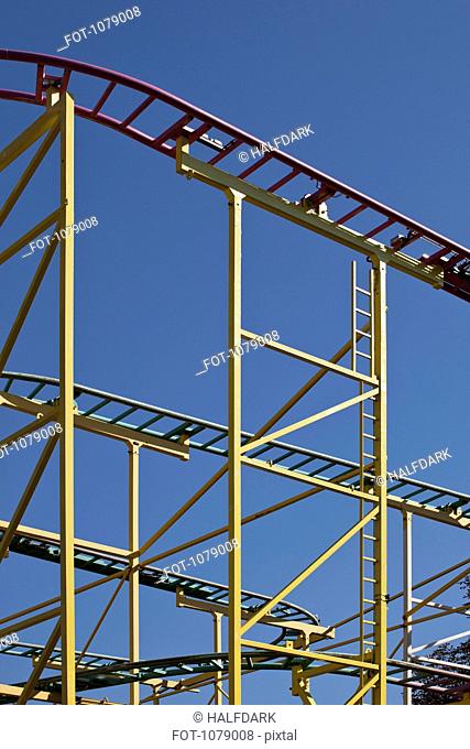 Part of a roller coaster, low angle view, close-up