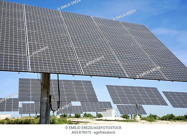 Solar panels in Arbeca (Lleida). Catalonia. Spain