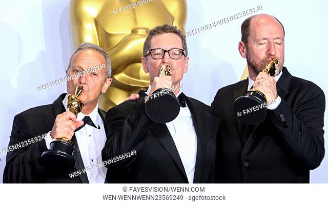 88th Annual Academy Awards at the Dolby Theatre - Press Room Featuring: Ben Osmo, Gregg Rudloff, Chris Jenkins Where: Hollywood, California