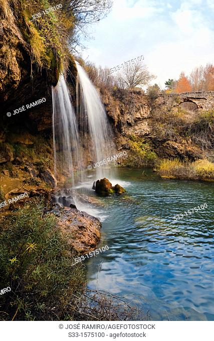 The San Pedro waterfull in the Cabriel river  Montes Universales  El Vallecillo  Teruel  Aragón  Spain