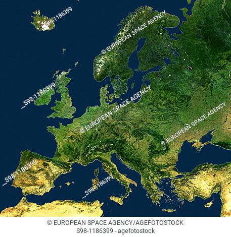 This Envisat mosaic showcases a united Europe from space  It was produced using images acquired during July 2007 by Envisat’s Medium Resolution Imaging...