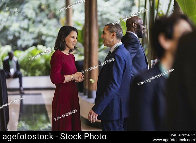 (LR) Annalena Baerbock (Buendnis 90/The Greens), Federal Foreign Minister, and Prof. Ugur Sahin, CEO of Biontech SE, taken at a lunch given by the President of...