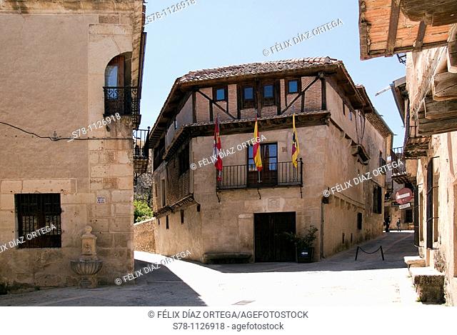 Buidling between Calle Real and Cordovilla streets, Pedraza, Segovia province, Castilla-Leon, Spain