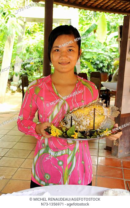 Vietnam, Can Tho province, Mekong delta, traditional house converted into a guest house