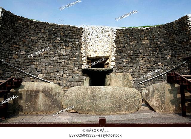 Detail of the Newgrange in the Boyne Valley is a 5000 year old Passage Tomb. Co. Meath, Ireland