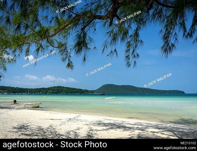 Saracen Beach view in koh rong samloen island near sihanoukville cambodia