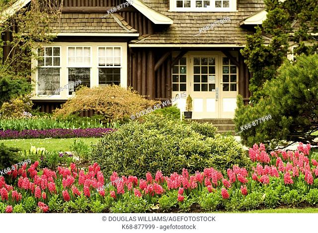 house and garden in Stanley Park, Vancouver, BC, Canada