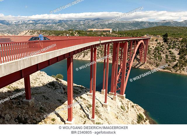 Stari Most Maslenica bridge, N8 highway crossing a canal, Dalmatia, Croatia, Southern Europe, Europe