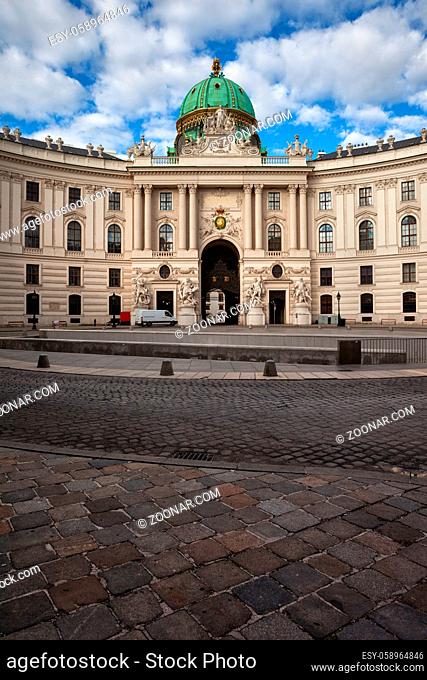 Austria, Vienna, Hofburg Palace, Michaelertrakt - St. Michael's Wing from Michaelerplatz - Saint Michael Square