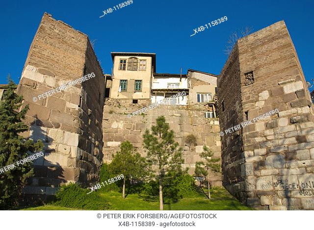 Defensive walls of Hisar the fortress Ulus district Ankara central AnatoliaTurkey Asia