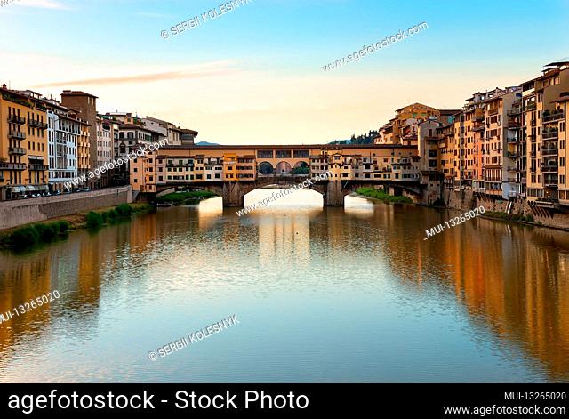 Historical and famous Ponte Vecchio in Florence, Italy