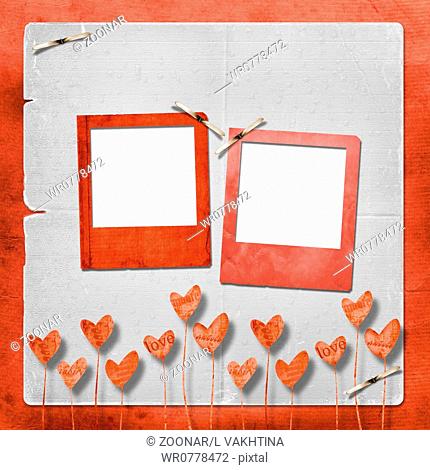 Card for congratulation or invitation with hearts