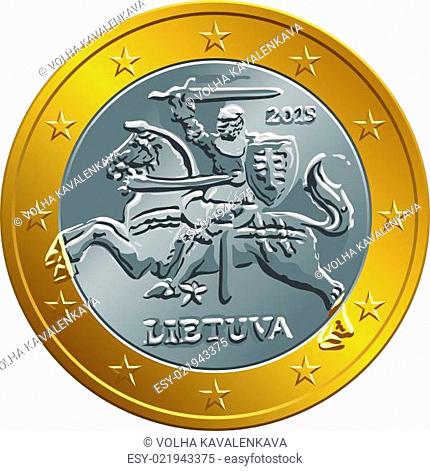 lithuanian euro gold money coin