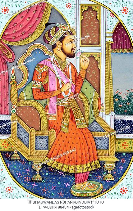Miniature painting of Mughal Emperor Shah Jahan