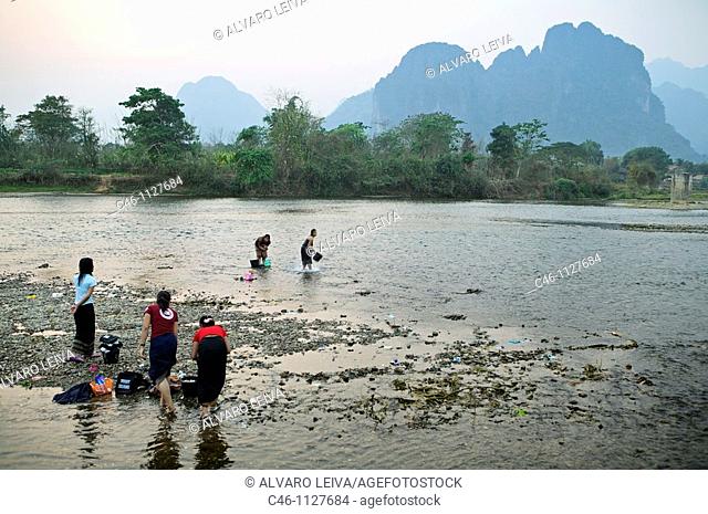 Nam Xong River. Vang Vieng. Laos