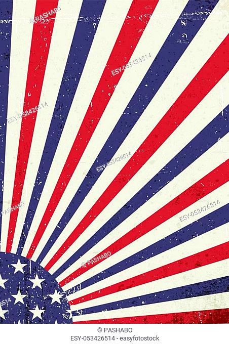 Grunge United States of America flag. Abstract American patriotic background. Vector grunge illustration