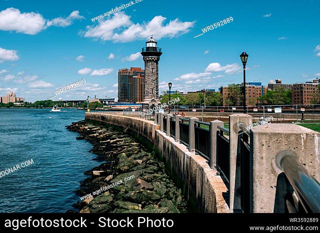 New York City - USA - May 15 2019: Lighthouse park on Roosevelt Island