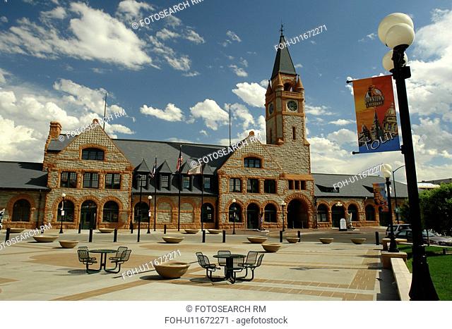 Cheyenne, WY, Wyoming, downtown, Union Pacific Railroad Depot, Depot Square