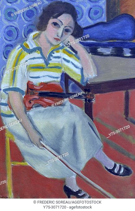 Woman with a Violin, 1921-1923, oil on canvas, Henri Matisse (1869-1954), in the Orangerie Museum, The Tuileries, Paris, France