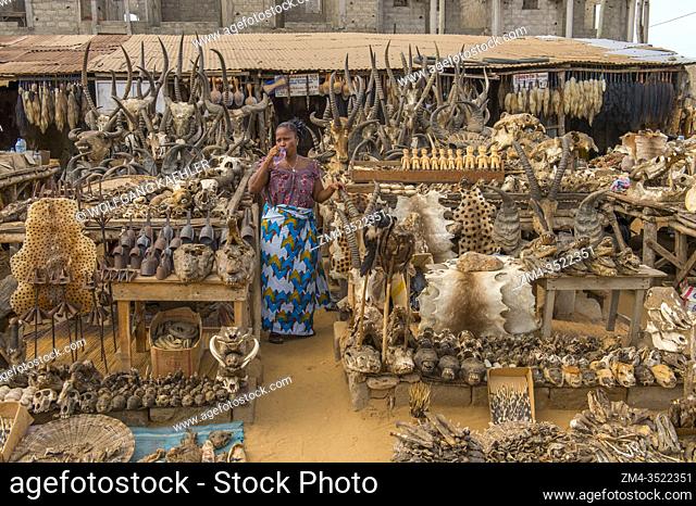 The Akodessewa Fetish Market, in Lome, Togo, known as the world's largest voodoo market