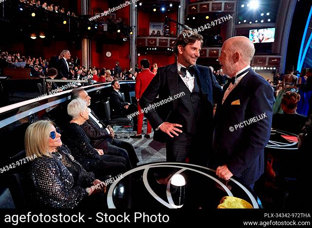Gloria Campano, Bradley Cooper and Oscar® nominee J.K. Simmons during the 94th Oscars® at the Dolby Theatre at Ovation Hollywood in Los Angeles, CA, on Sunday