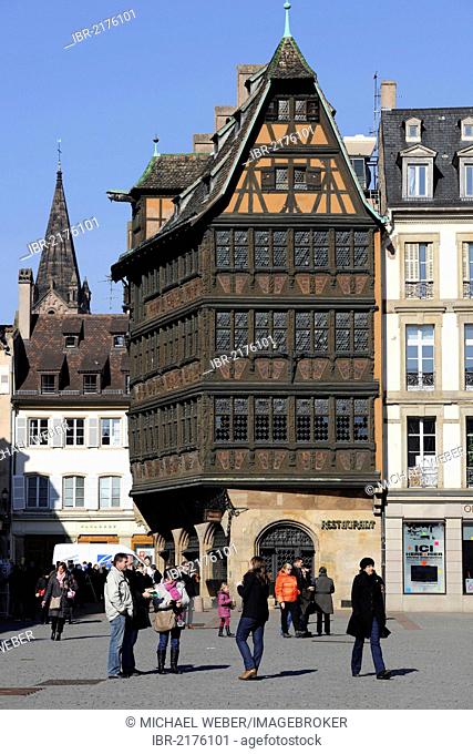 Kammerzellhaus building, Maison Haus Kammerzell Restaurant, the best known secular building in Strasbourg, Temple Neuf, Strasbourg, Bas-Rhin département, Alsace