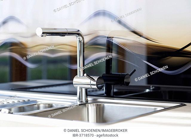 Modern sink in a kitchen, Germany