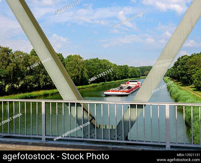 Bridge over the Mittelland Canal near Venne, Osnabrücker Land, Lower Saxony, Germany