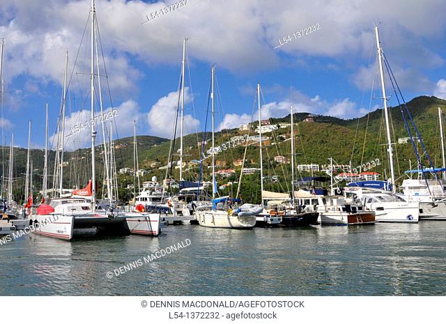 Boats in Harbor Road Town Tortola BVI Caribbean Cruise