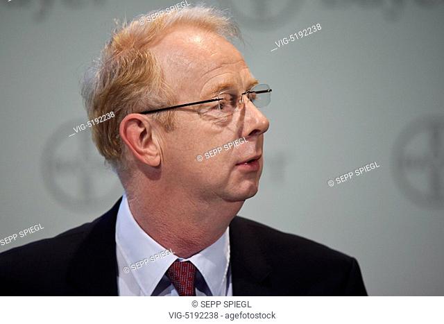 Germany, Leverkusen, 26.02.2015 Dr. Marijn Dekkers, Chairman of the Board of Management of Bayer AG, during the press conference
