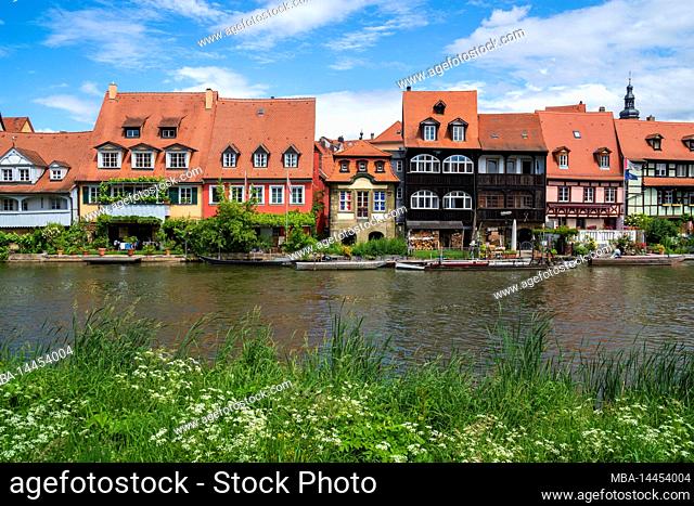 The historic old town of Bamberg on the river Regnitz in Lower Franconia with picturesque buildings in the district - Little Venice