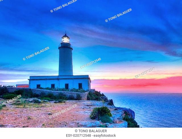 La Mola Cape Lighthouse Formentera at sunrise