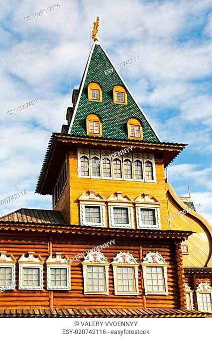 tower of Great Wooden Palace in Kolomenskoe Moscow