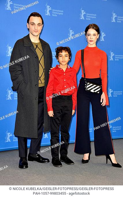 Franz Rogowski, Lilien Batman and Paula Beer during the 'Transit' photocall at the 68th Berlin International Film Festival / Berlinale 2018 on February 17