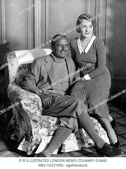 Mary Pickford (1892-1971) Canadian actress known as America's Sweetheart, Little Mary and the girl with the curls with husband Douglas Fairbanks Senior...