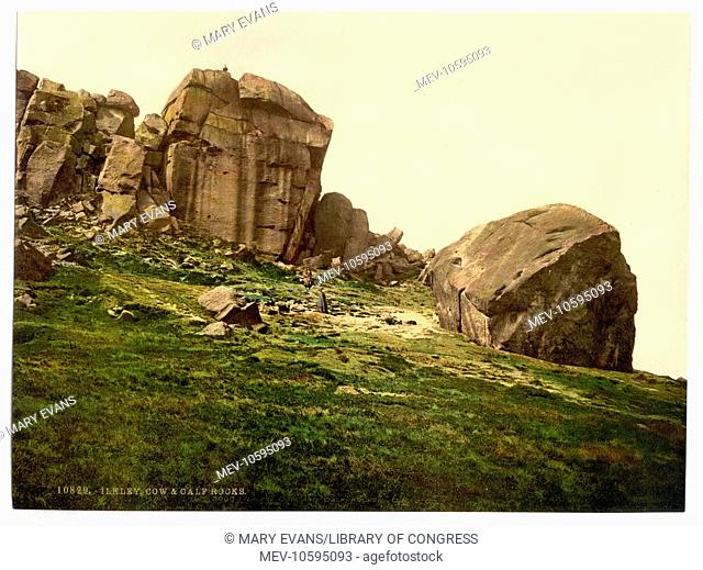 Cow and Calf Rocks, Ilkley, England. Date between ca. 1890 and ca. 1900