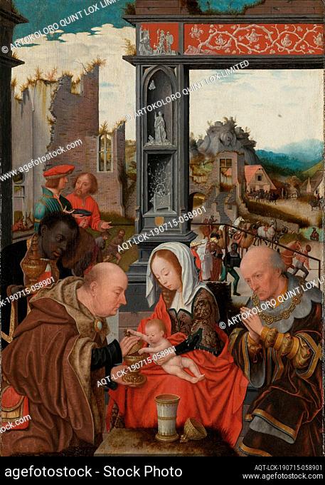 The Adoration of the Magi The Adoration of the Magi, The Adoration of the Magi. Mary sits with the Christ child on her lap, the kings on either side