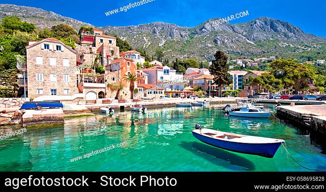 Idyllic village of Mlini in Dubrovnik archipelago view, south Dalmatia region of Croatia