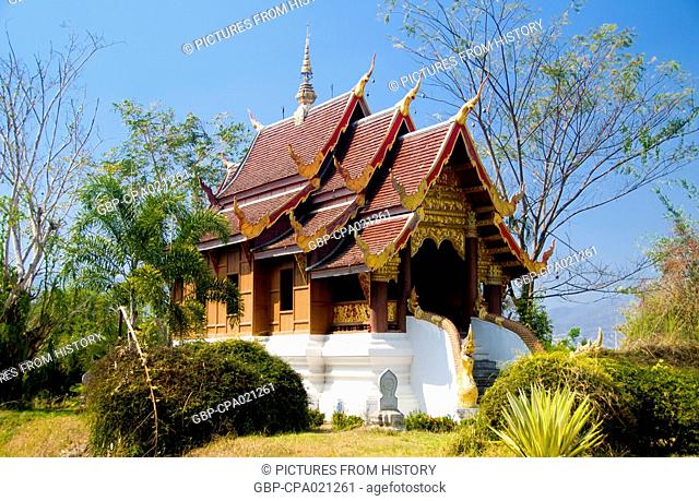Thailand: Ubosot (ordination hall), Wat Pa Daet, Mae Chaem, Chiang Mai Province