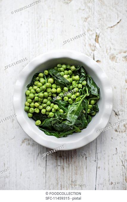 Peas with spinach